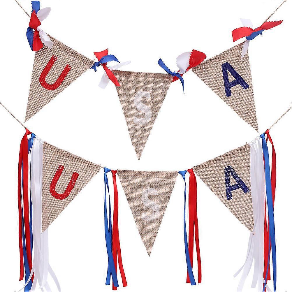Freedom Banner Burlap for Decorating 2Pcs Fourth of July Party Decoration