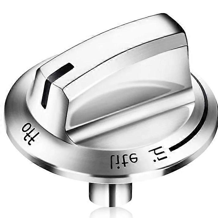 Gas Stove Knobs, 5304525746 Replacement for 5304504839 Gas Range, ABS+PC, Silver, 4 Pack