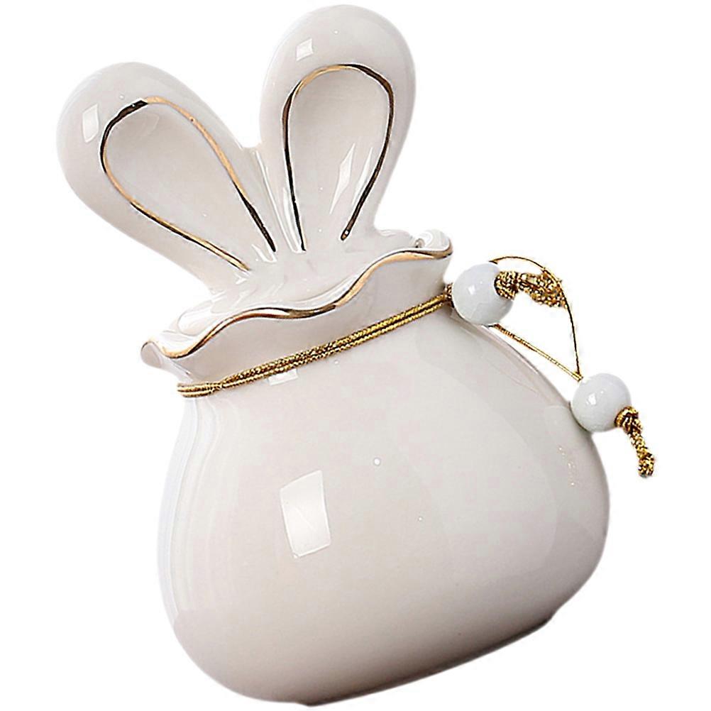 Ceramic Tea Jar Rabbit Shaped for Loose Leaf Tea Holder