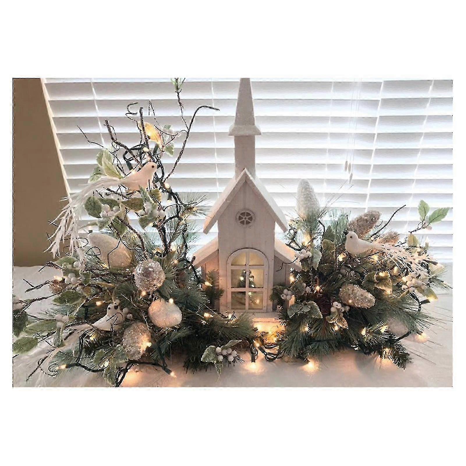 Birch Pinec Centerpiece Christmas Tablescape Winter Home Decor Festival Ornament-Yvan