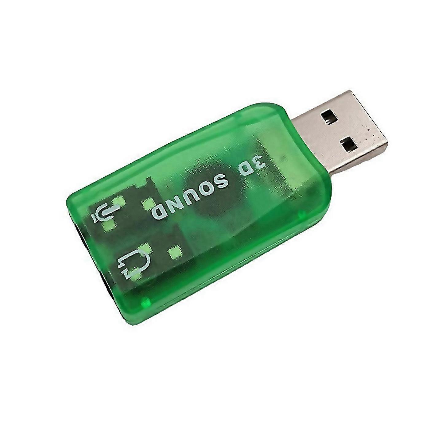 For Usb External Sound Card Usb To 35mm Stereo Audio Adapter Green