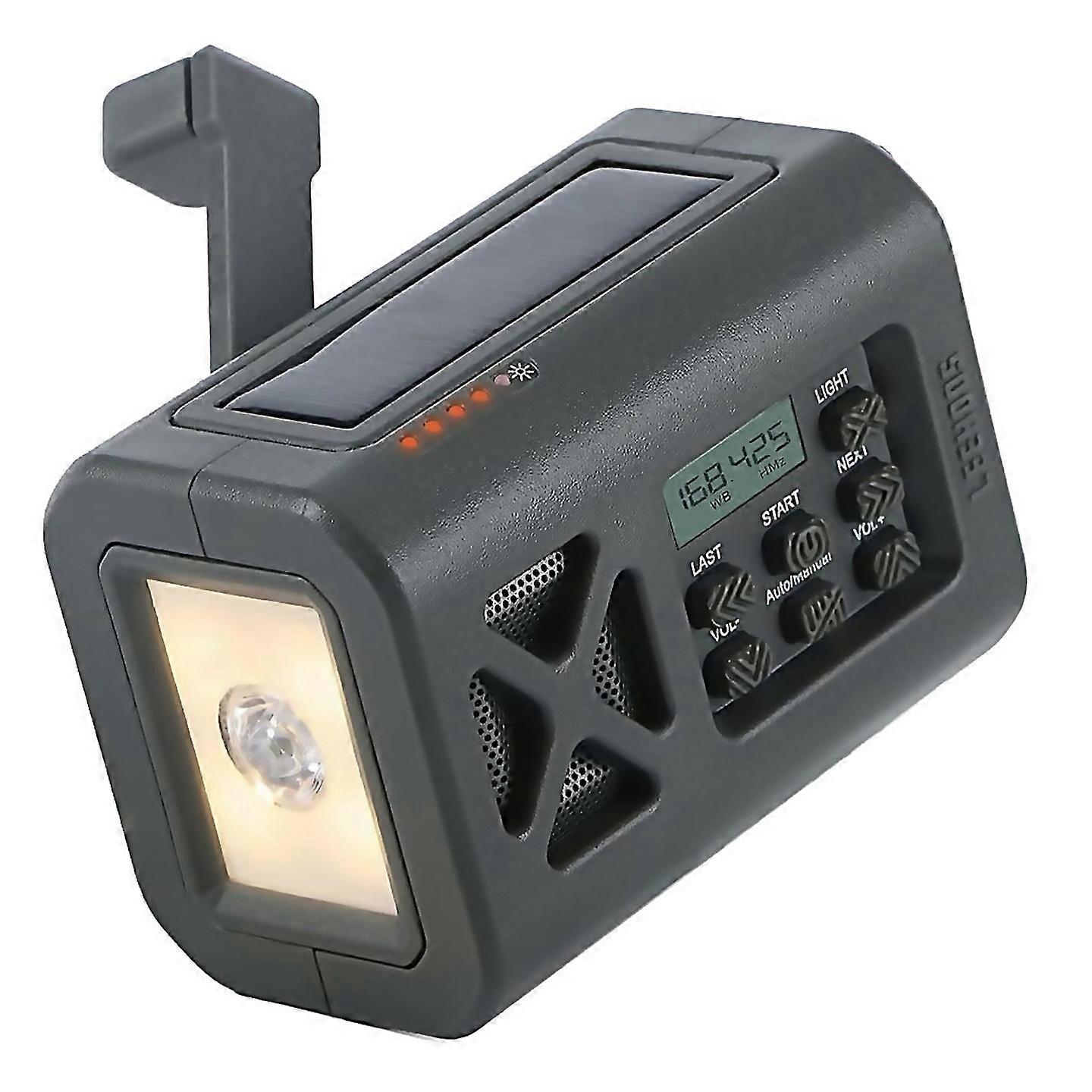 For Solar Crank Weather Radio With Alert Amfm Radio Flashlight