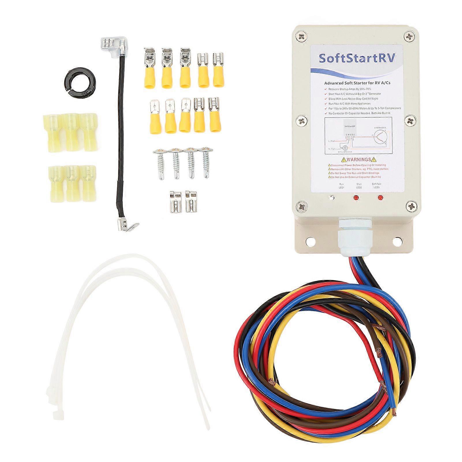 RV Air Conditioner Soft Start 1.25 Tons Capacity 15000 BTU Cooling Power Water Resistant RV AC Soft Start Kit for Trailer Campervan