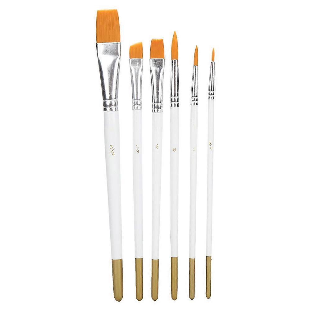 6 Stück Pinsel Weißer Stab Nylon Haar Multifunktions-Malpinsel-Kit