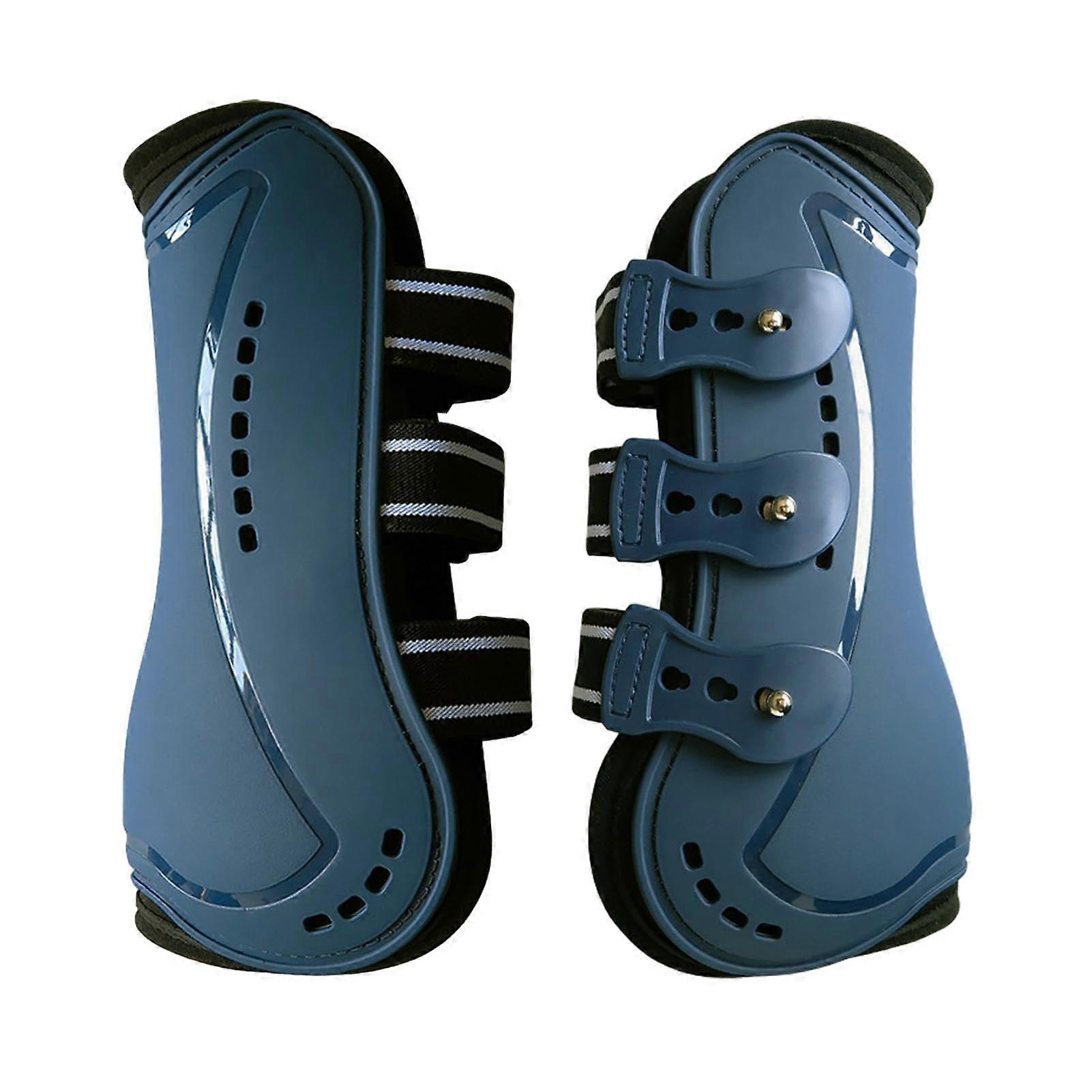 Boots For Horses Front Boots Front Leg Guard Splint Breathable Shock Absorbing Jumping Boots Blue Size L