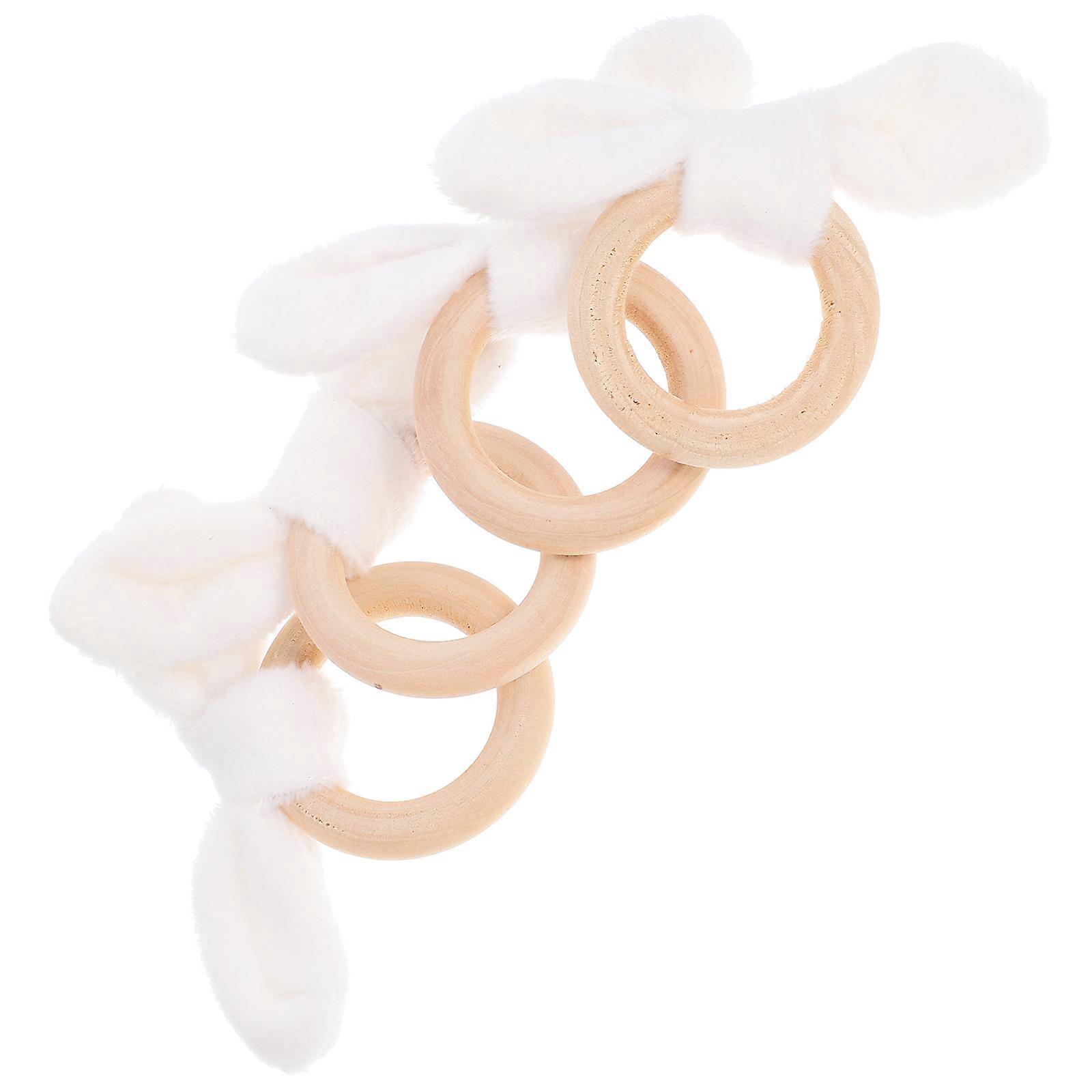 Plush Wood Easter Napkin Ring Holders for 16Pcs Bunny Ear Design