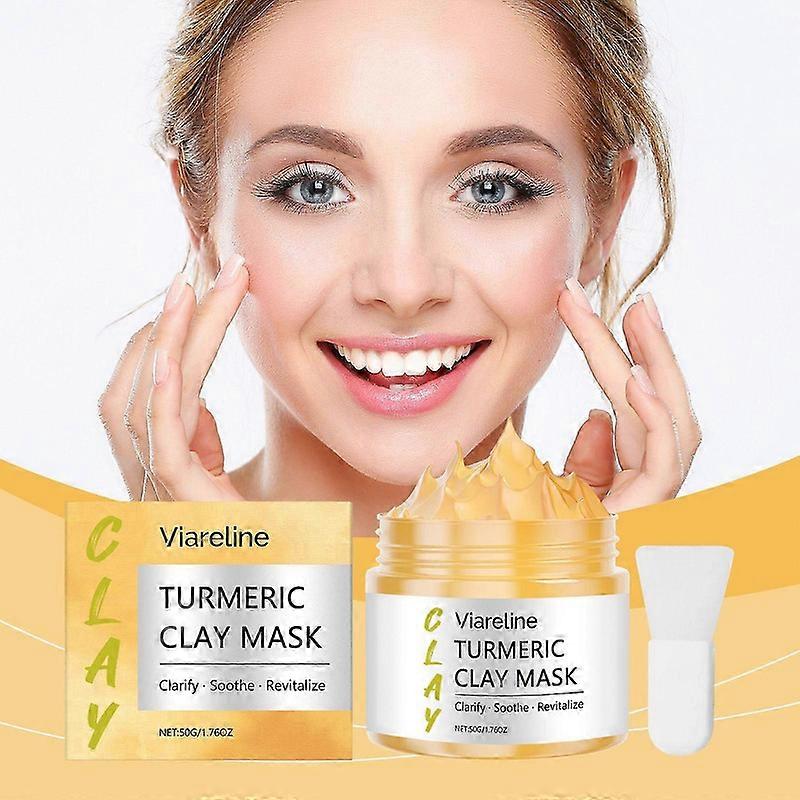Turmeric Clay Mask with Kaolin Clay and Turmeric for Dark Spots, Dull Skin, Skincare Facial Mask for Controlling Oil and Refining Pores