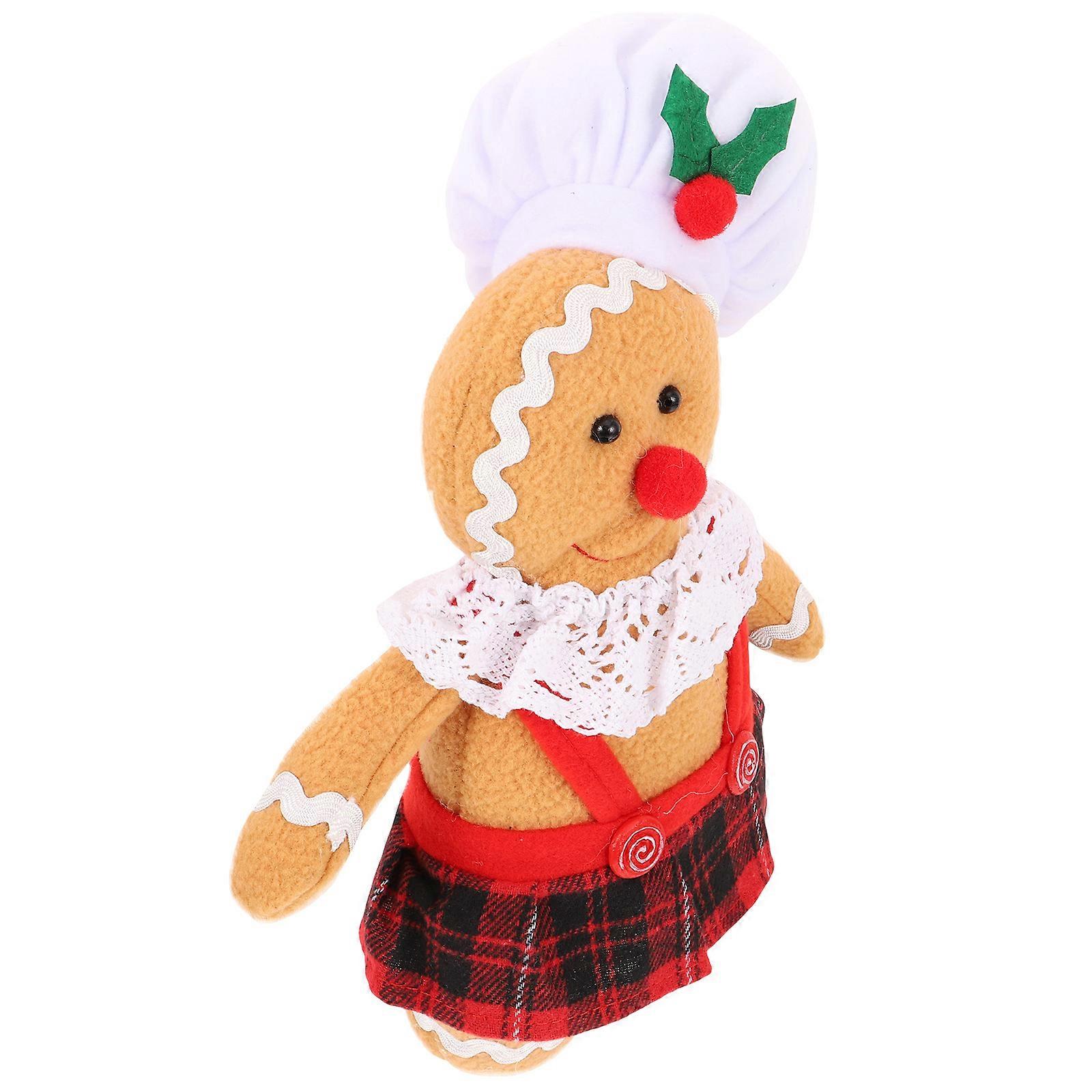 Gingerbread Man Doll Decorative 2Pcs for Christmas Party and Home Decor