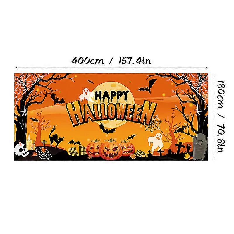 2025 New Halloween Garage Background, Party Atmosphere Decorative Cloth, Photo Backdrop DecorationW-169