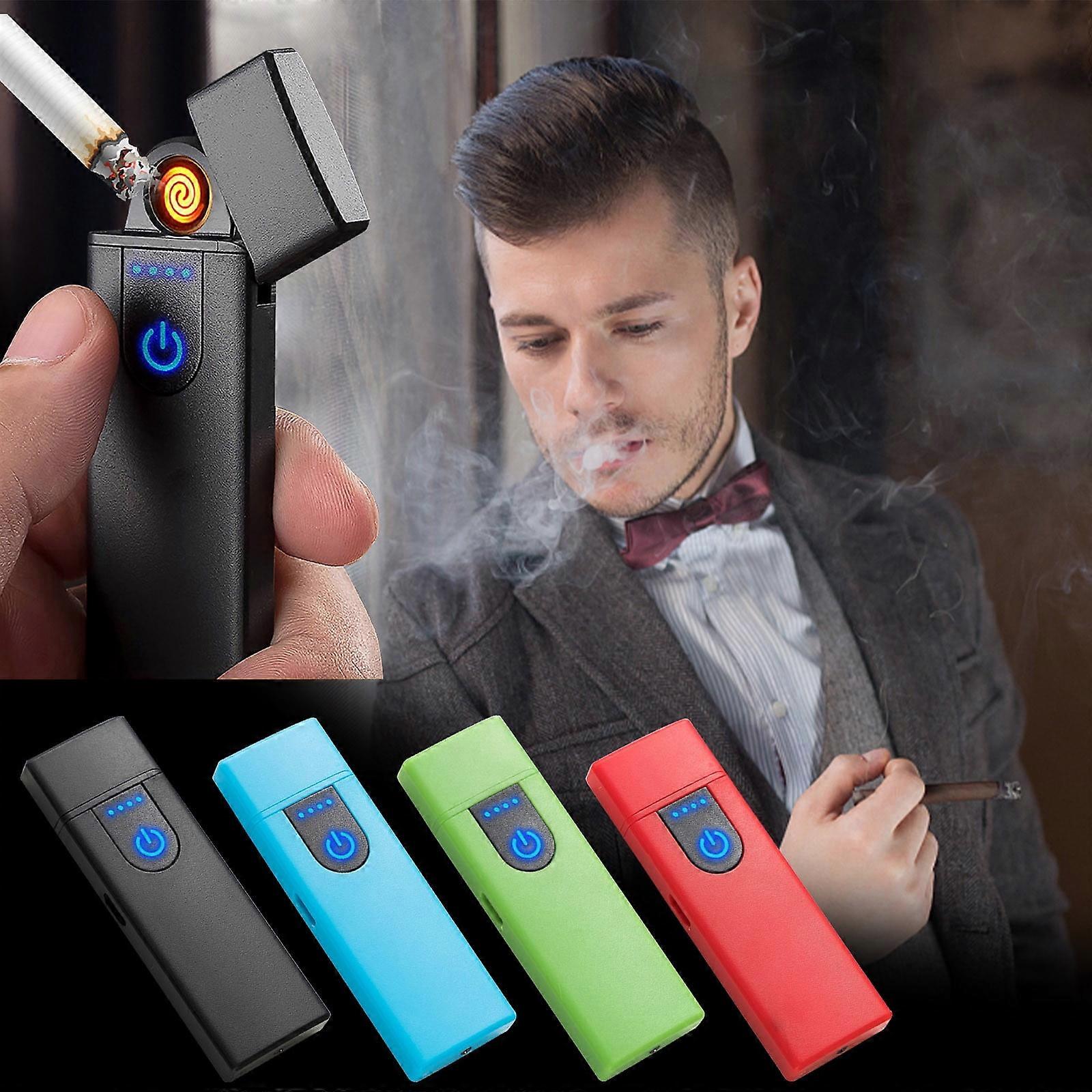 Rechargeable Electronic Lighter, USB Charging Touch Ignition Plasma Lighter, Windproof Flameless for Candles & Cigarettes, Power Indicator,