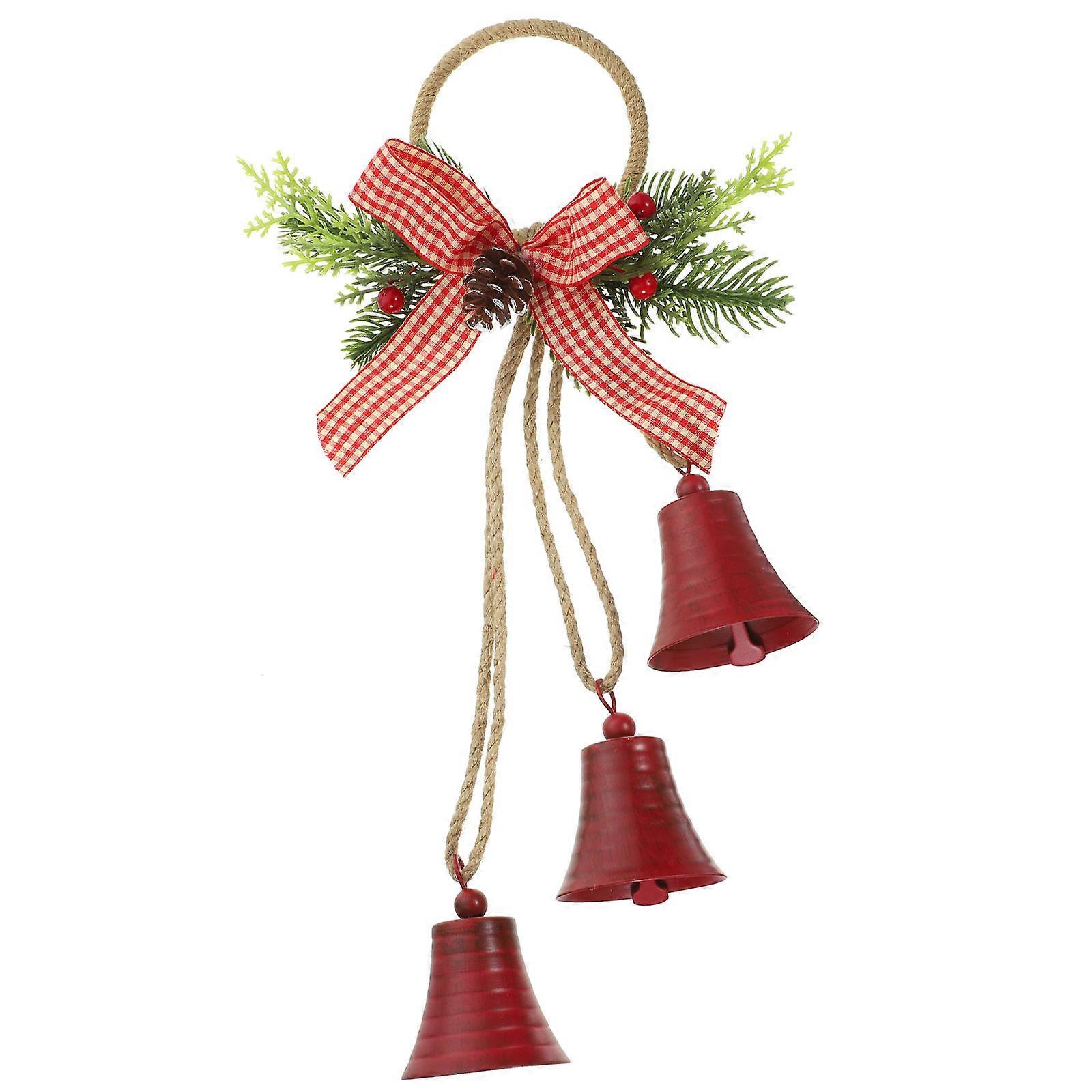 Xmas Bell Door Hanger With Rustic Design Suitable For Family Gatherings Made Of Metal And Plastic In 1Set