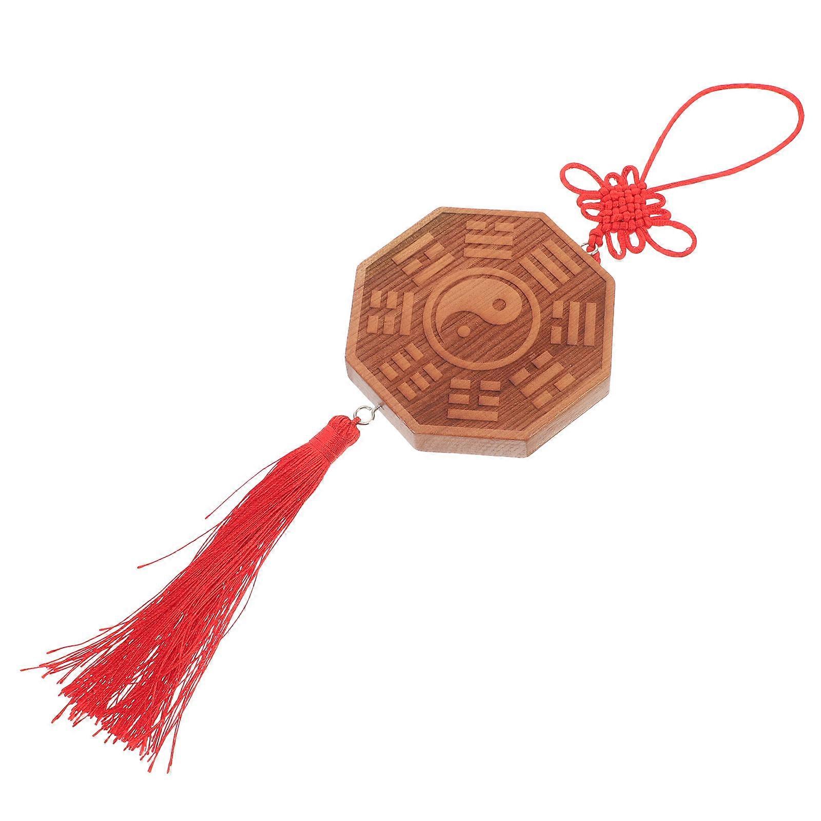 Chinese Bagua Wall Pendant Decor 3Pcs Set For Home And Shop Cultural Display In Khaki Featuring Intricate Design