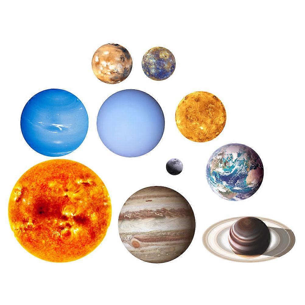 Glowing Planet Pattern Home Decoration 5 Sets Easy To Remove Decorative Wall Decals For Parents
