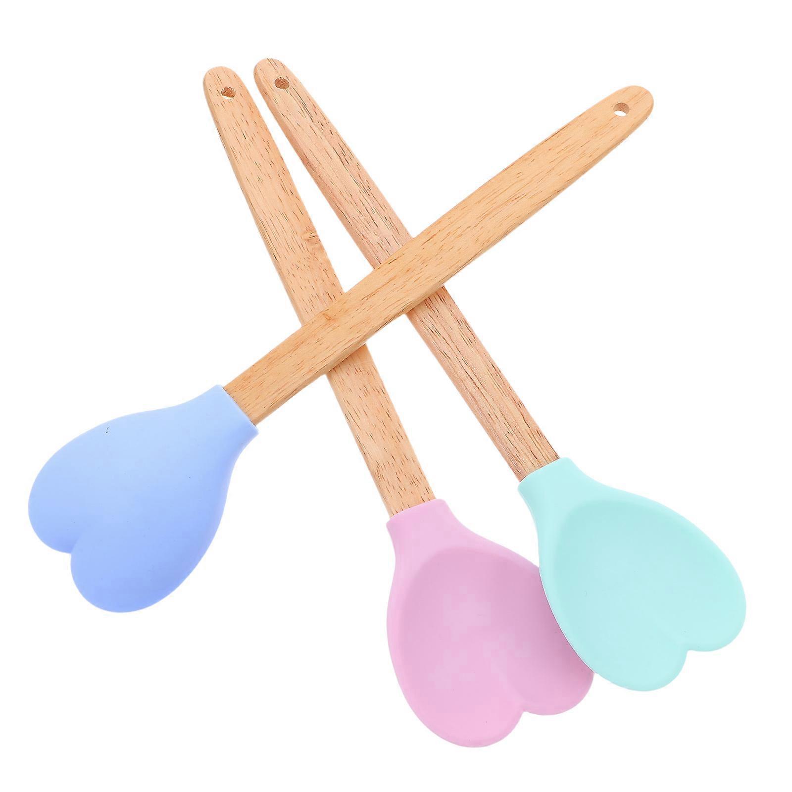 Heart-Shaped Silicone Spoon 15 Pcs Non-Stick Kitchen Spatulas For Stirring Mixing And Scraping