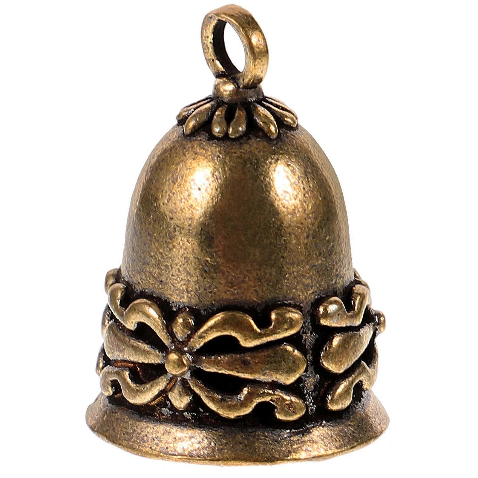 Retro Style Bell Pendant Brass DIY for Decoration Use 3Pcs Golden