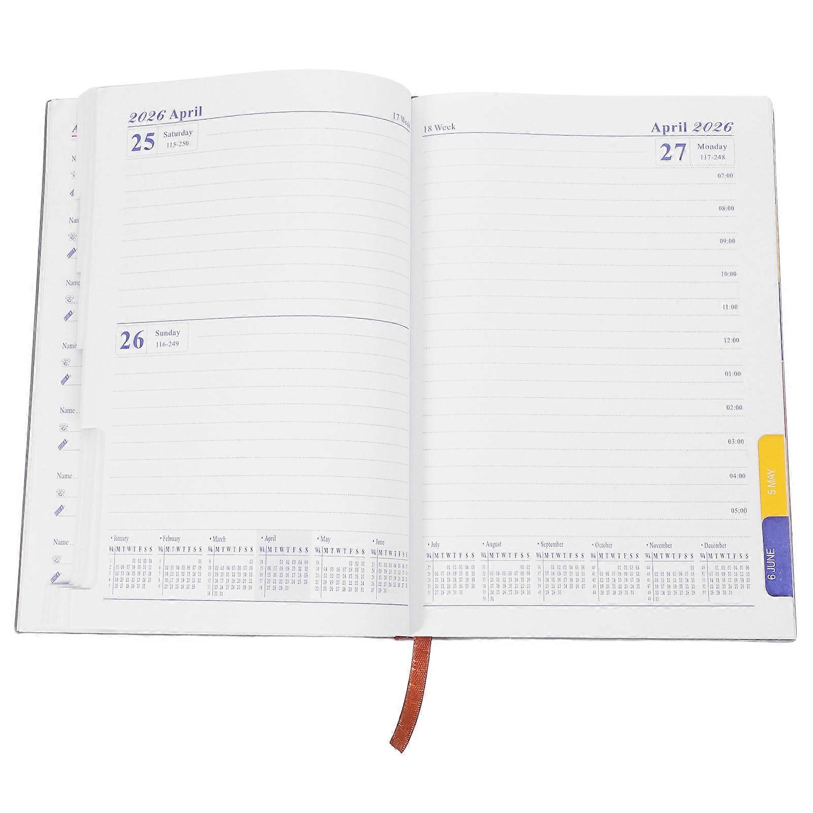 English Academic Planner 2Pcs for 2026 Year Daily Planning Notebook