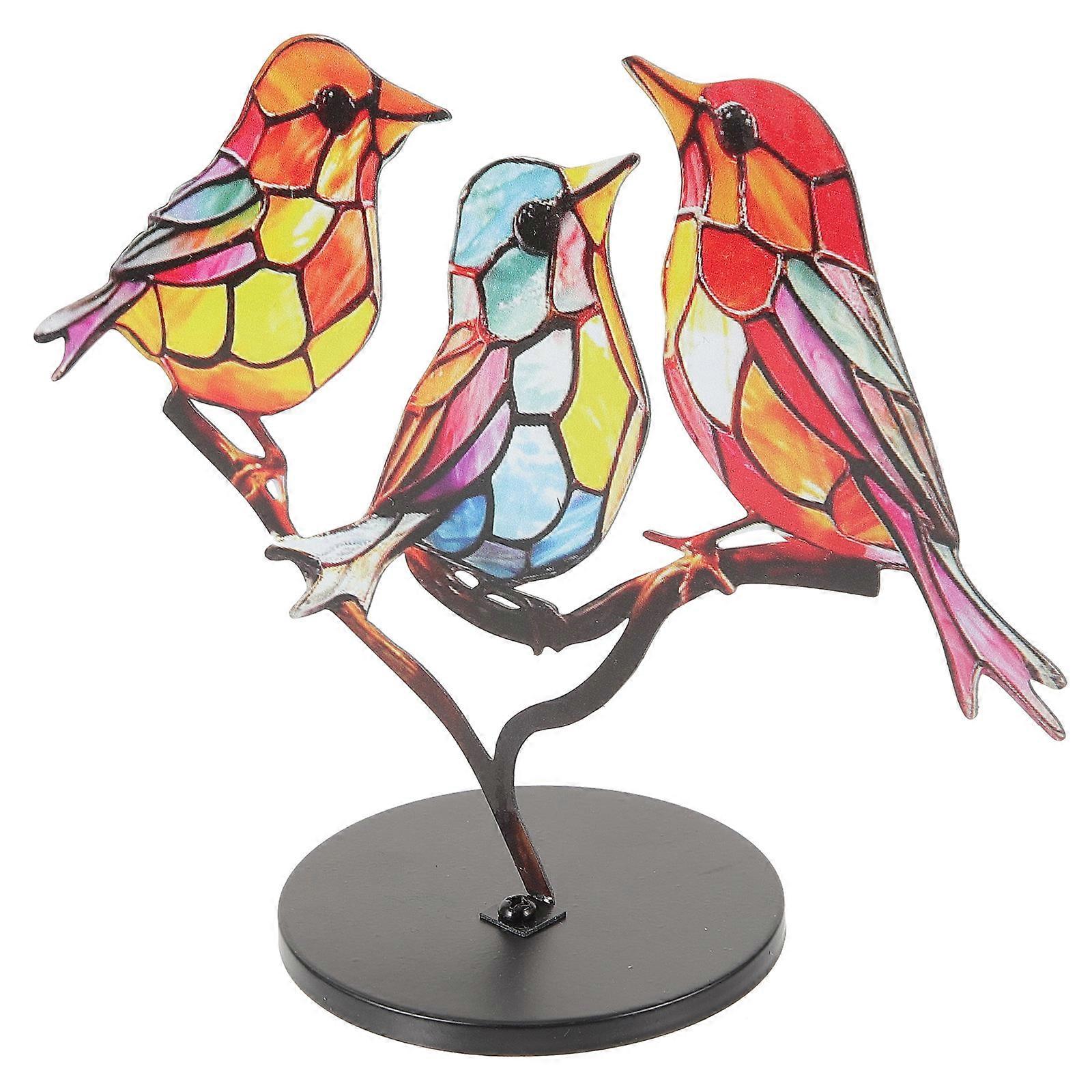 Bird Sculpture Decorative Bird Sculpture for Decoration 4Pcs with Base