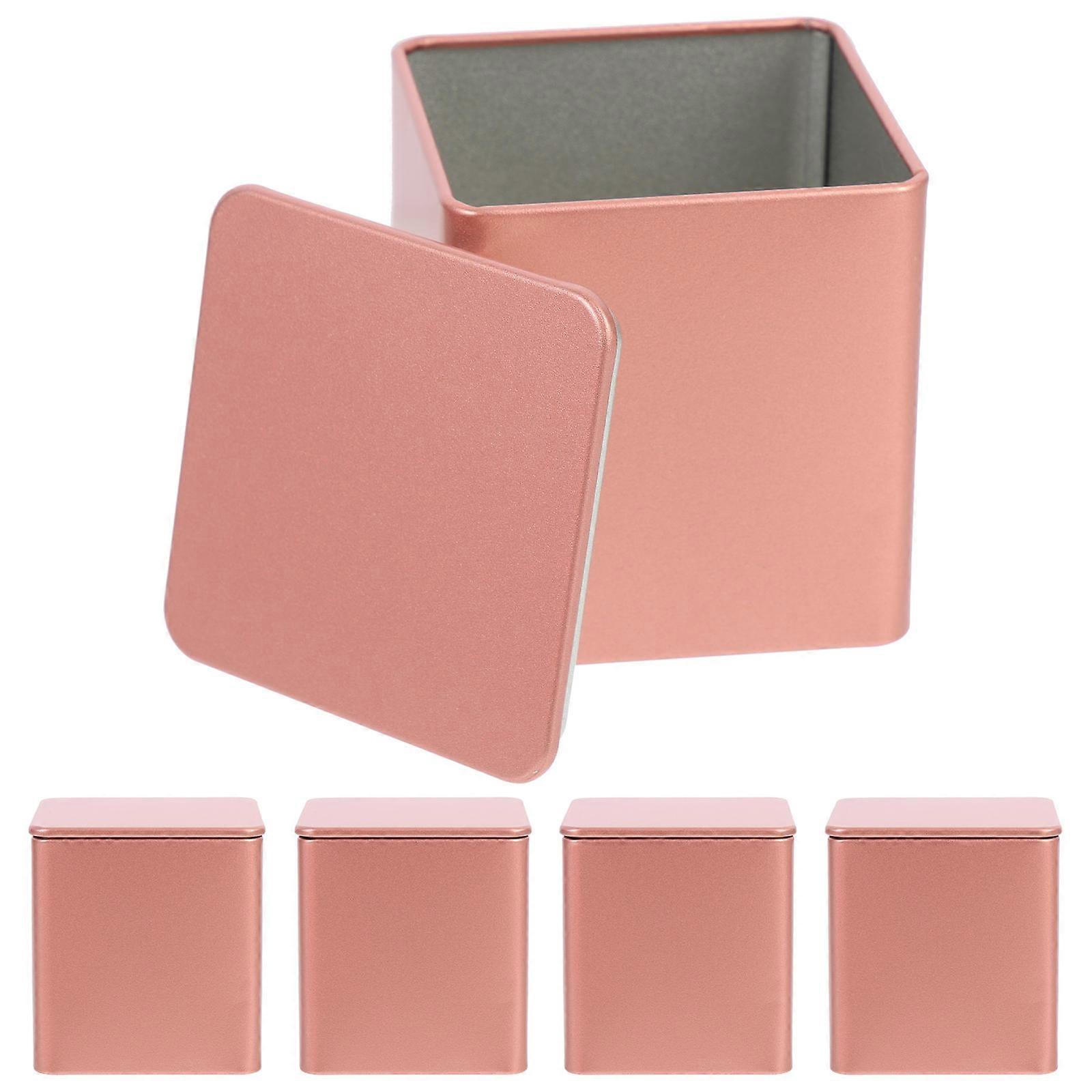 Rose Gold Tinplate Tea Storage Holder Container for Storage Use 20Pcs