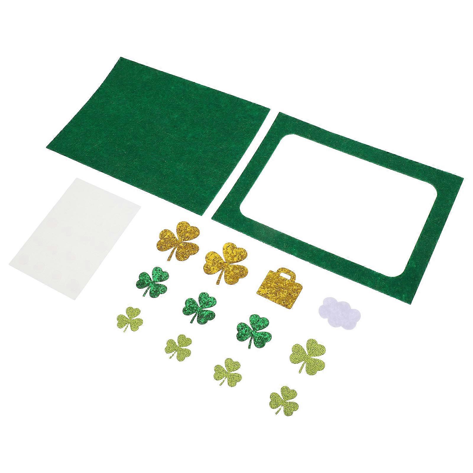 St Patricks Day DIY Felt Photo Frame with Shamrock 4Sets for Craft Use