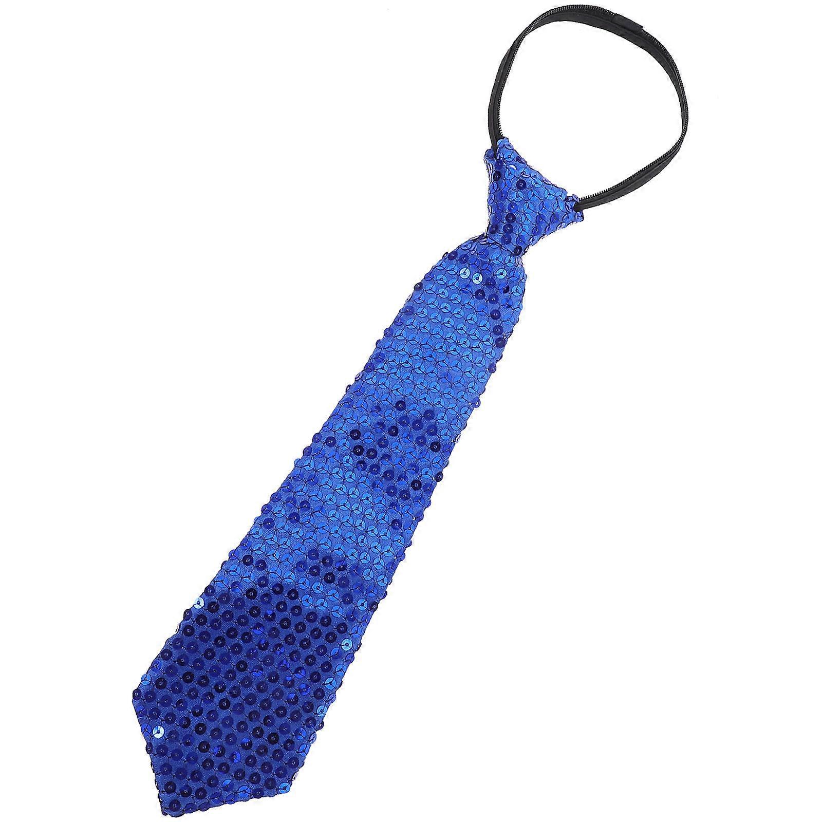 Party Decoration Blue Sequin Costume Tie for Performance 5Pcs Set