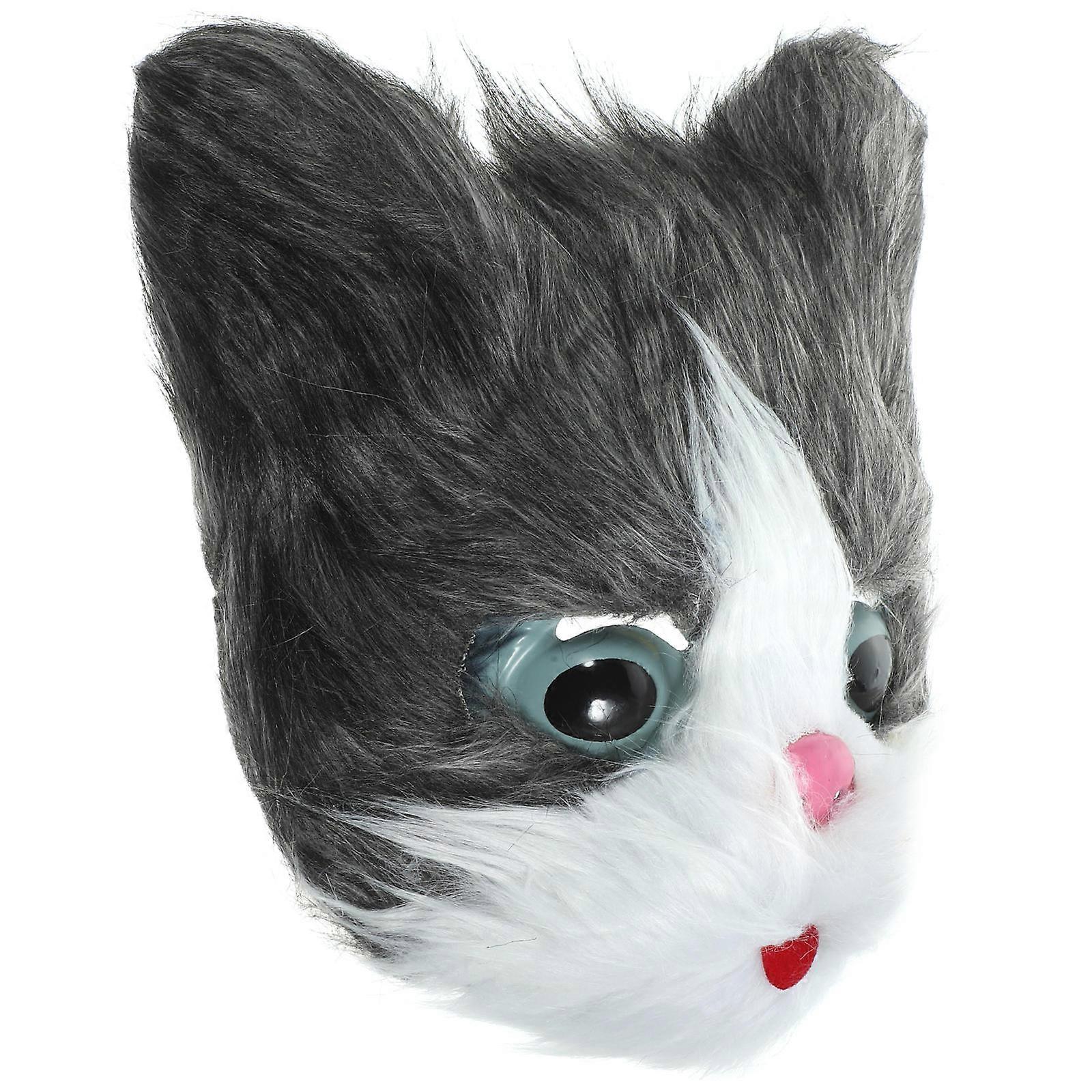 Novelty Mask Dark Grey Plush Mask with Realistic Design for Decoration