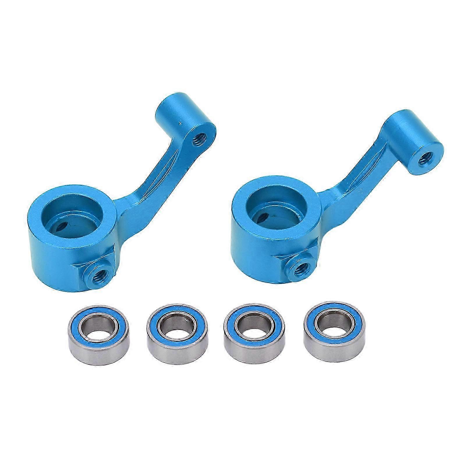 2025 2pcs RC Steering Blocks Aluminum Alloy Porous Design Reducing Vibration PracticalRC Car Parts for ECX 2WD 1/10 Blue