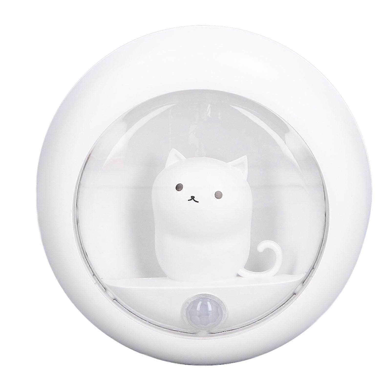 2025 LED Motion Sensor Night Light Cat USB Rechargeable 1.5W White
