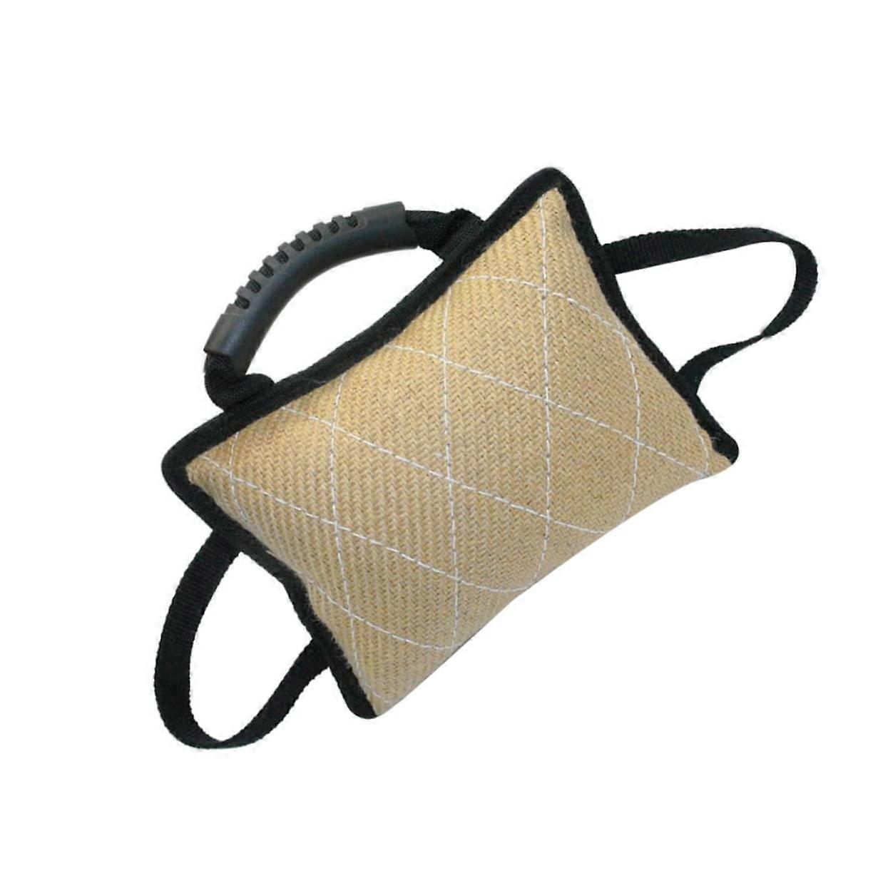Dog Bite Tug Pillow Three Handles Jute Interactive Training Toy For Dogs And Puppies Sturdy PET Bite Pillow