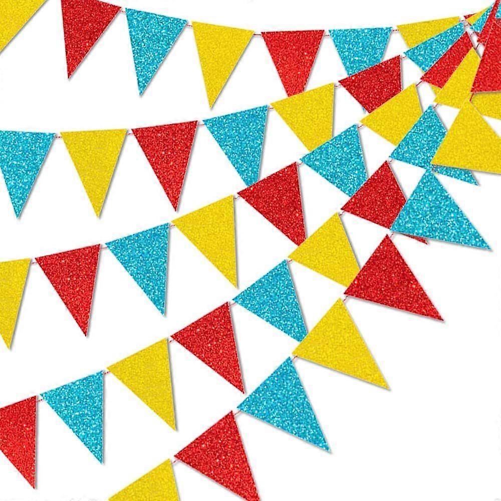 Drapeau triangulaire coloré, fournitures de décoration de fête d'anniversaire et de mariage, drapeau coloré