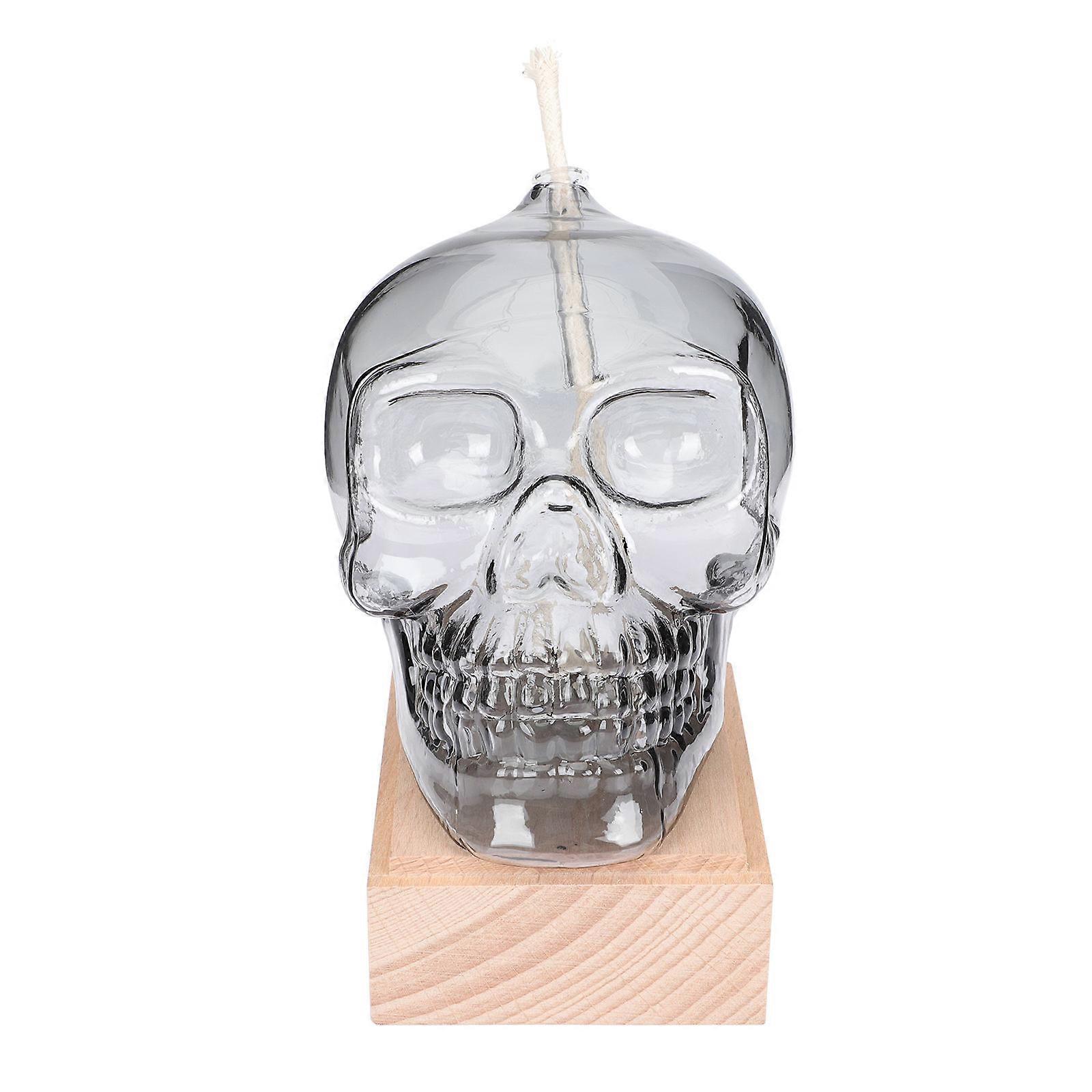 Grey Skull Oil Lamp for Decor 5Pcs Refillable Tabletop Candle