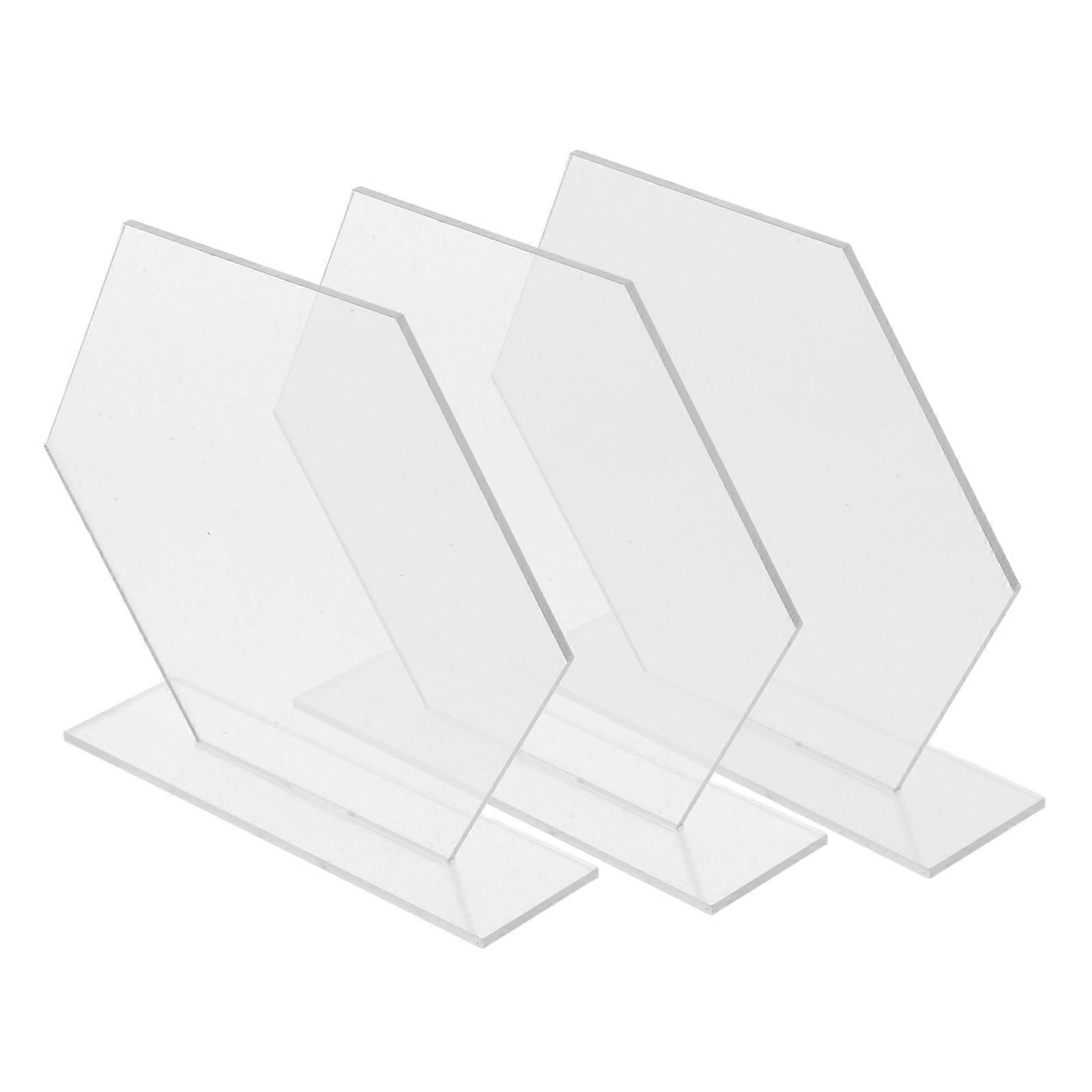 Hexagonal Acrylic Table Signs for Wedding Use 15Sets Transparent