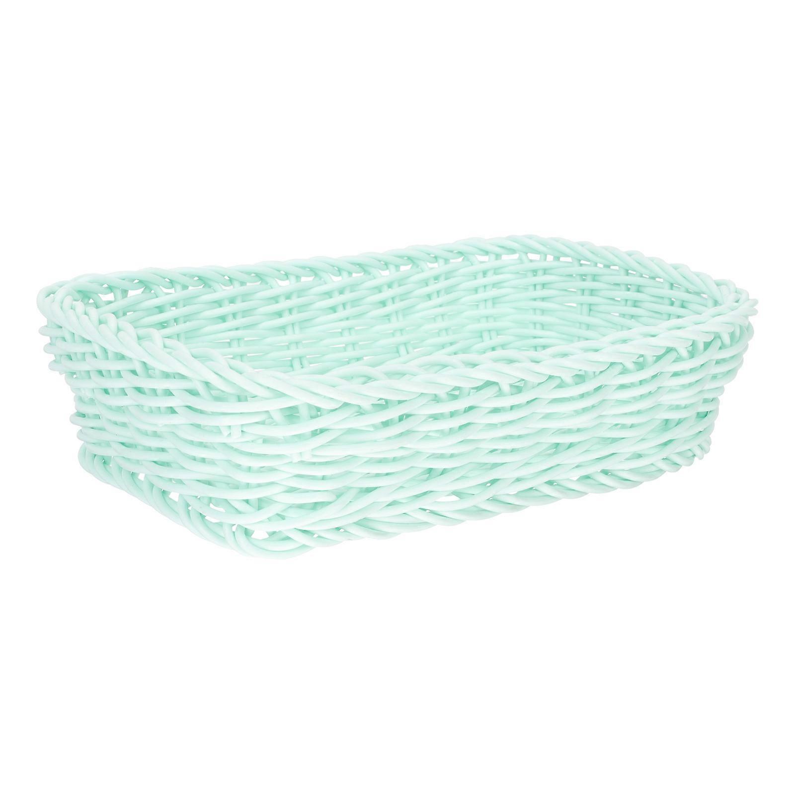 Light Green Wicker Woven Storage Basket for Desktop Use 4Pcs Set