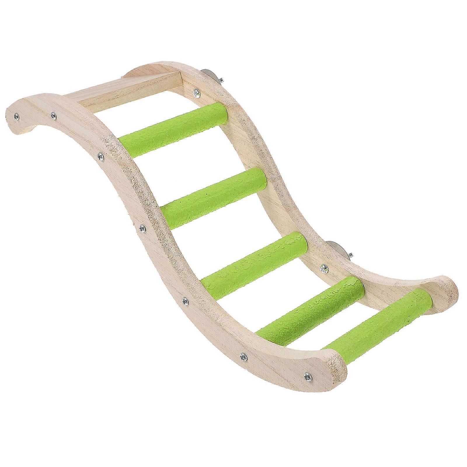 Parrot Cage Ladder Toy Climbing Tool For Bird Cage Use Made Of Natural Wood And Metal With 1Pack Function