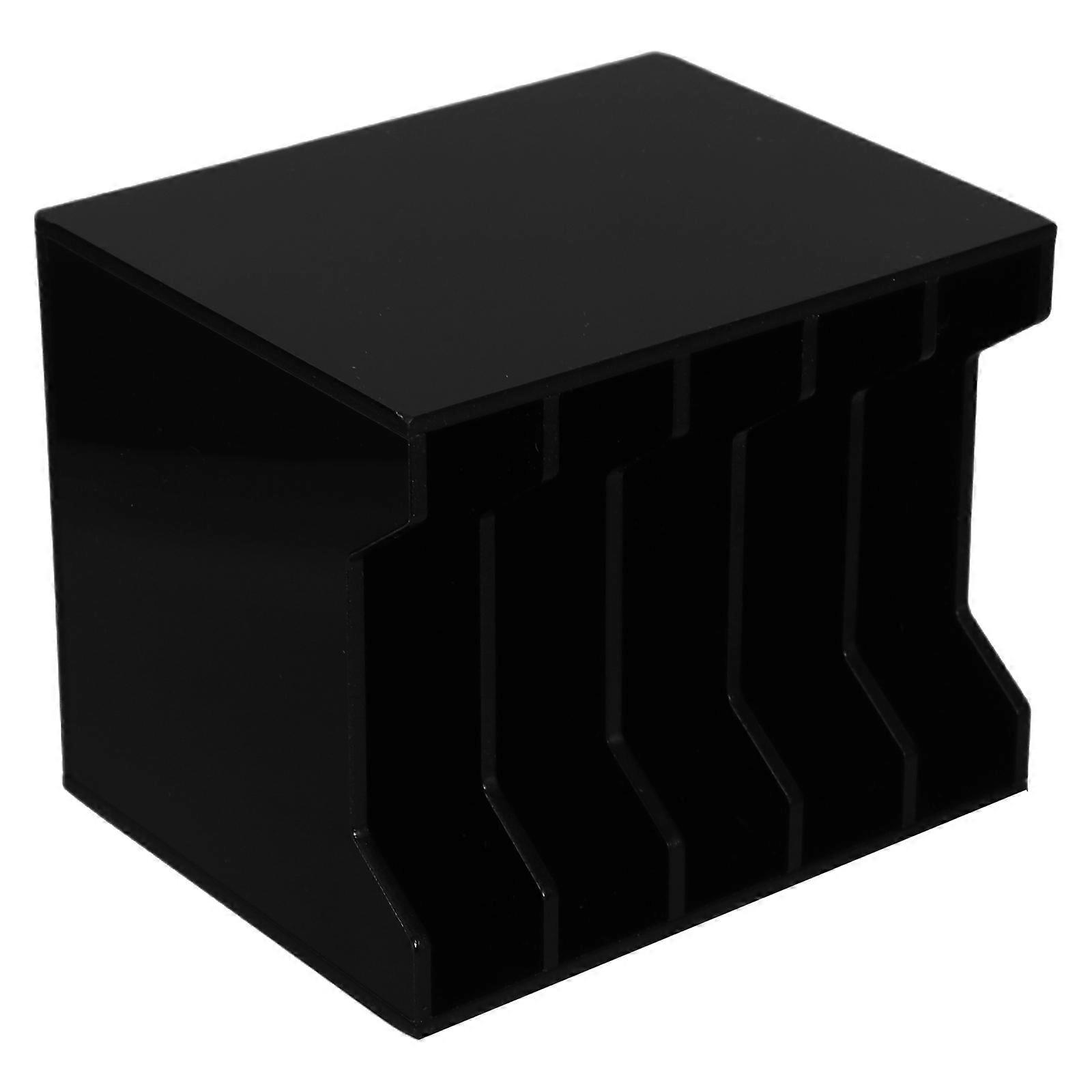 Rectangular Desktop Organizer For Professionals And Office Workers In Black Acrylic 3Pcs