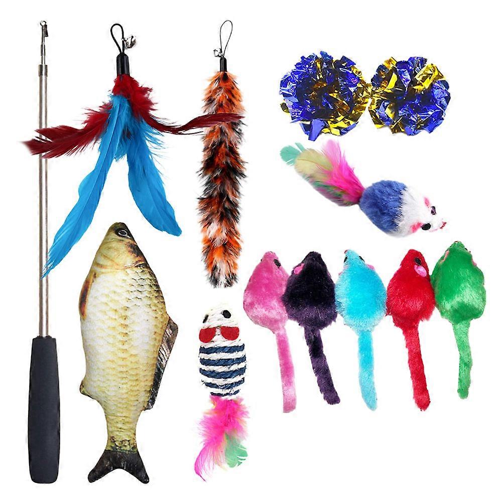 Interactive Cat Toys Cat Teasing Stick for Fun Play 30Pcs Kitten Sticks Set