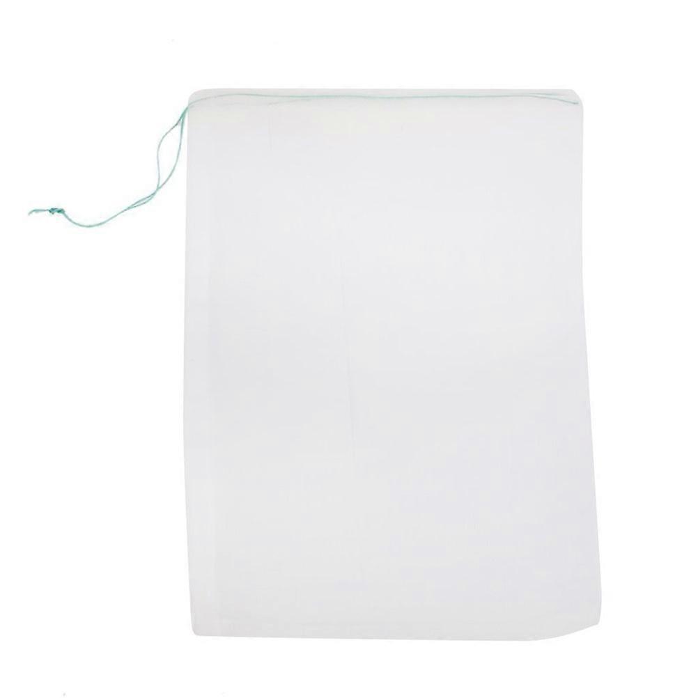 Filter Bag for Garden Pond Drawstring Mesh for Filtration 20Pcs White