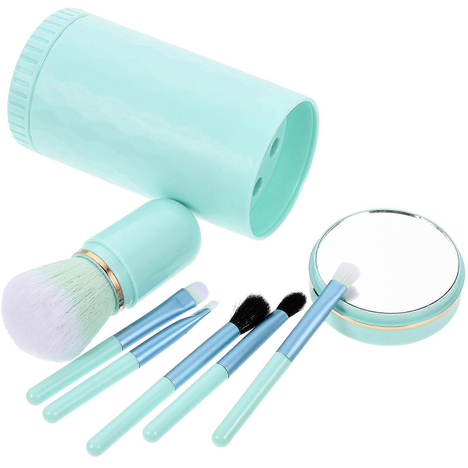 Makeup Brushes Set Professional Design Compact Makeup Brushes With Mirror Assorted Color For Makeup Application 1Set