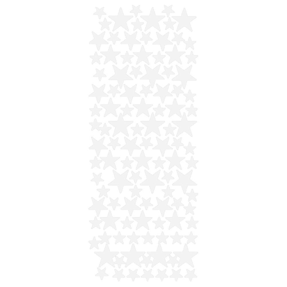 Decorative Stickers Five-Pointed Star for Decoration Use 3Pcs Removable White Decals