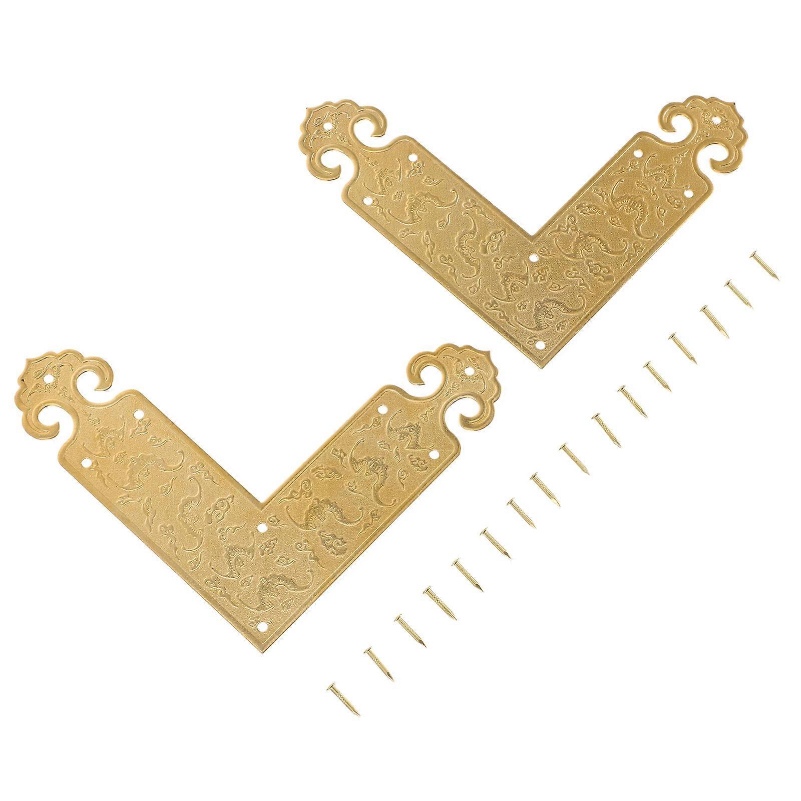 L Shaped Brass Corner Protectors For Cabinets And Tables With Decorative Use And 8-Pcs Set