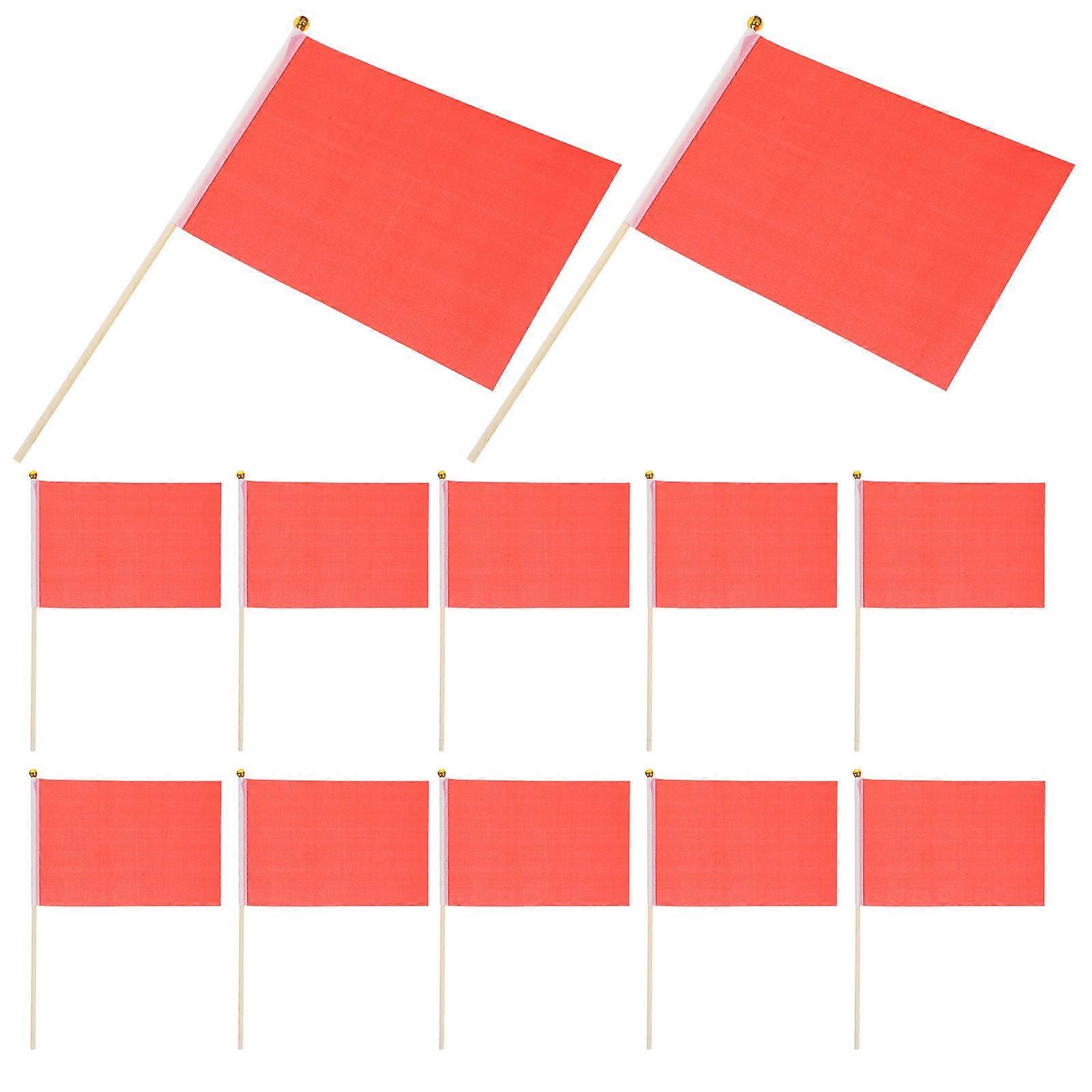 Parade Flags Small Solid Color Flags for Celebration 75Pcs Red Handheld