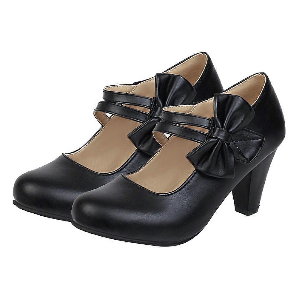 High-Heeled Shoes For Girl Elevate Height Artificial Pu Material Black Color Suitable For Hosting Parties 1Pair