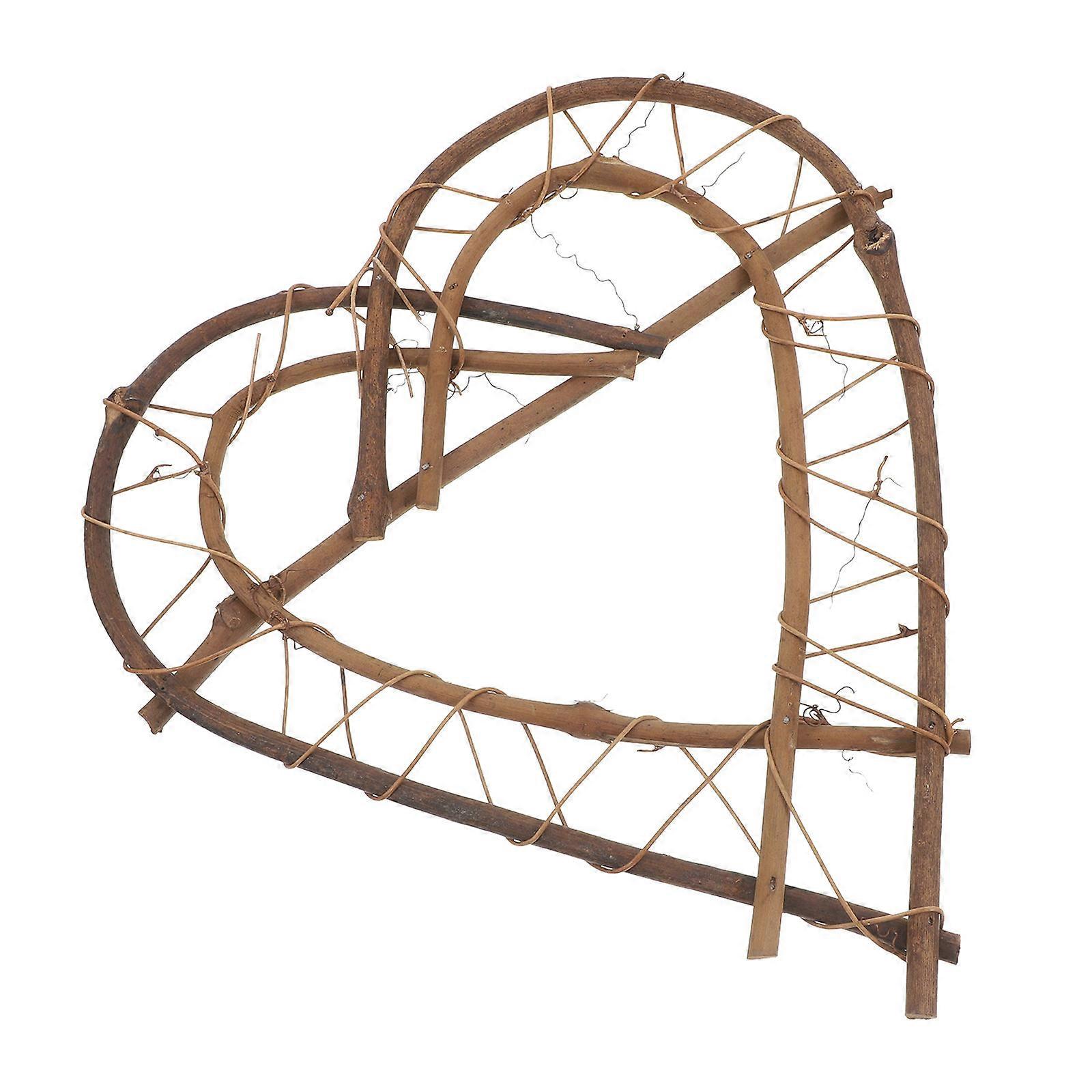 Natural Rattan Heart-Shaped Wreath Frame for DIY Garland Use 4Pcs
