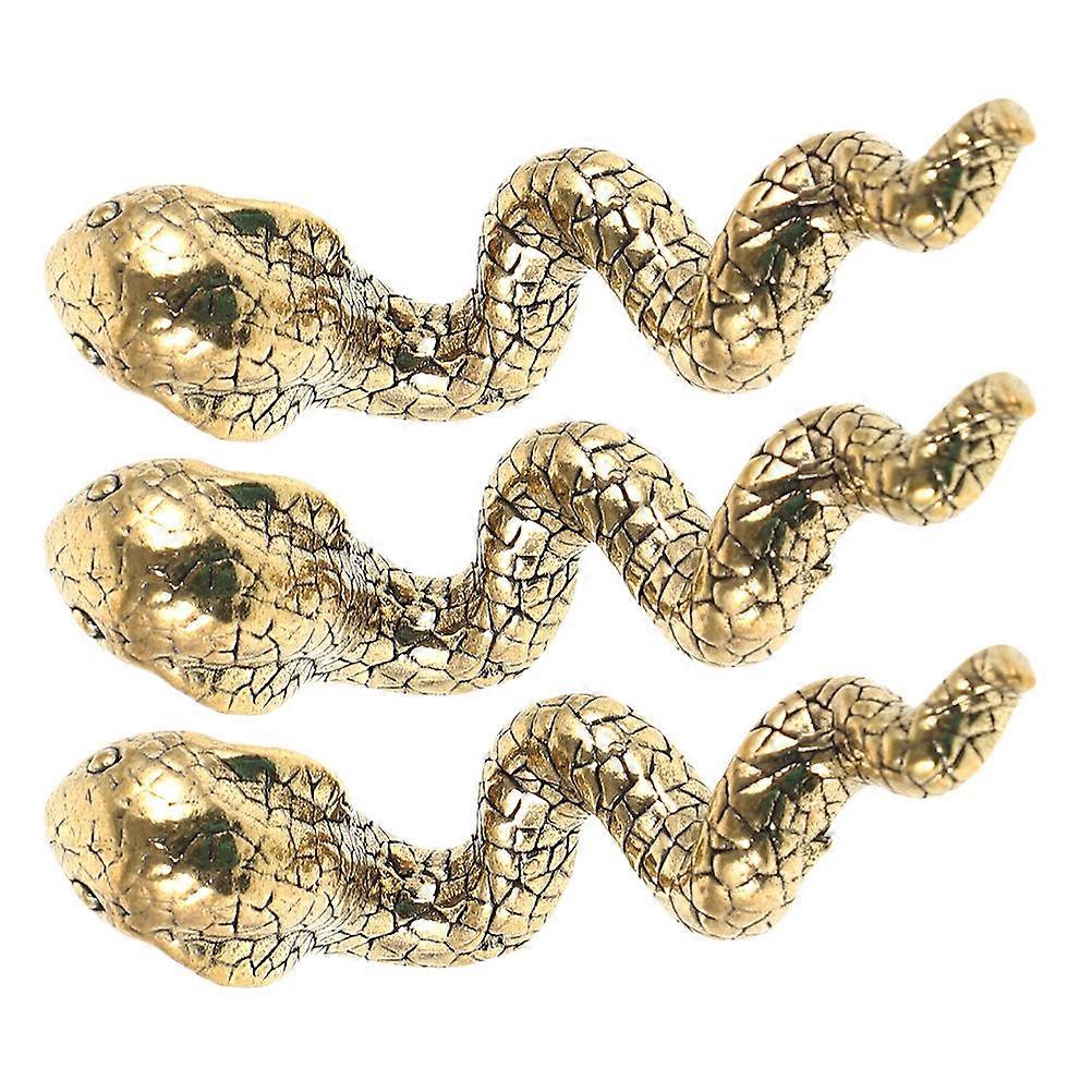 Decorative 12 Pcs Brass Snake Shaped Statue For Home Office Car Enhancing Feng Shui Arrangement