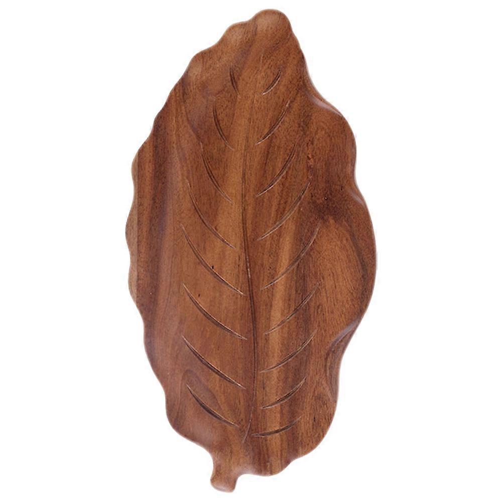 Serving Wooden Tray Rustic Design For Family Gathering Leaf Shaped 22.50X10.50X1.50CM Display 1Pack