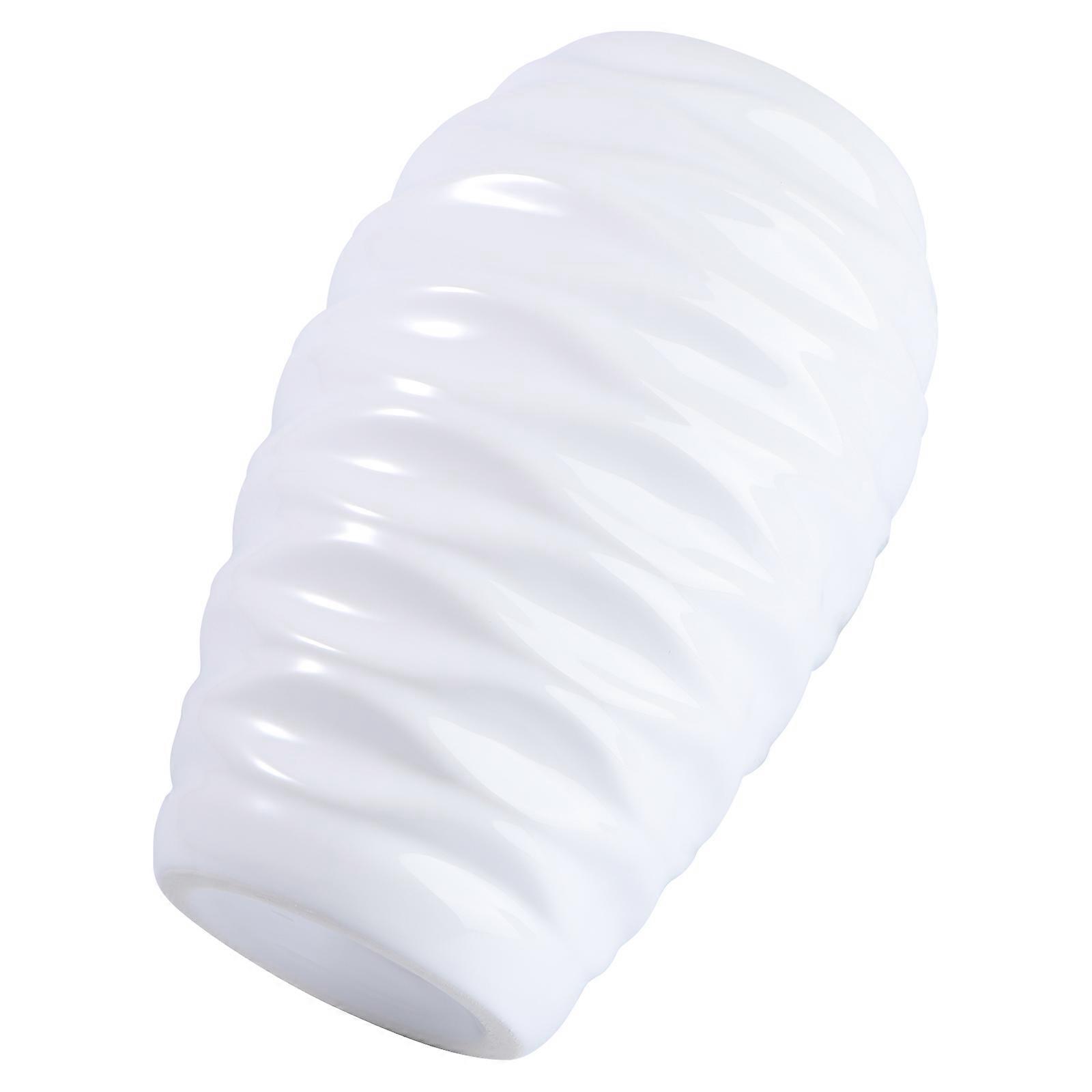2Pcs Modern Ceramic Vase for Flower Arrangement with White Simple Shape