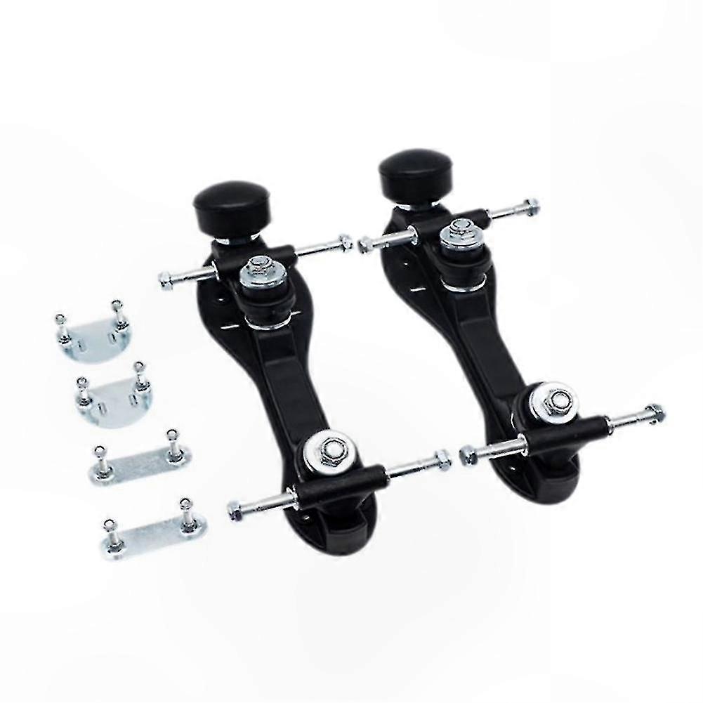 Four-Wheel Roller Skate Base Plate with Two-Row Bracket and Toe Stop Compatibility