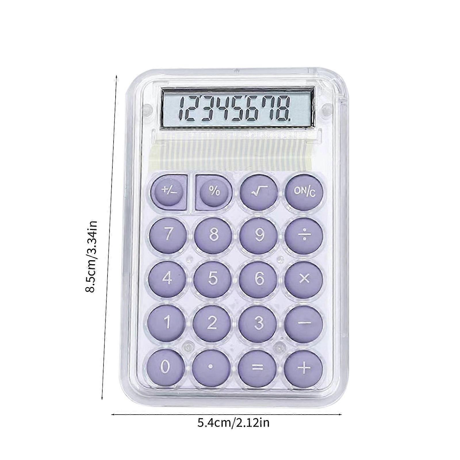 Fdksdf Cute Transparent Calculator Students 8 Digit LCD Display Standard Function Desktop Electronic Calculator Mechanical Switch Calculator