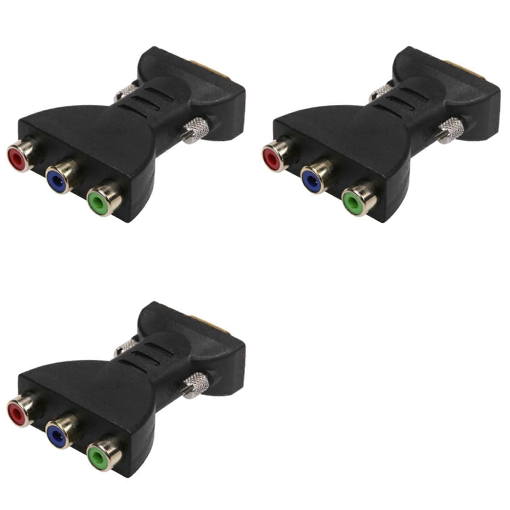 3X 3 RCA RGB Female to HD 15-Pin VGA Style Component Video Jack Adapter Conventer