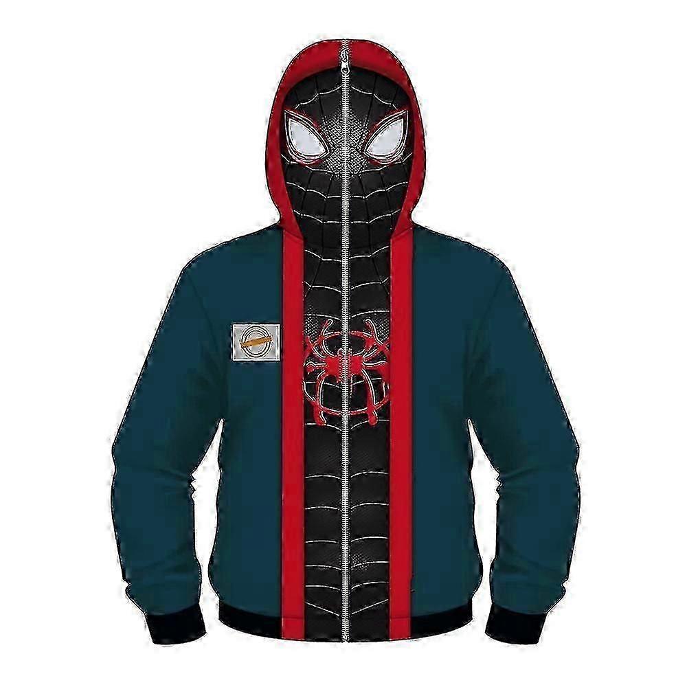 Spider-Man : À travers le Spider-Verse Miles Morales Sweat à capuche Veste Spiderman Into The Spider Manteau enfant Garçons Filles Hauts à capuche Vêtements d'extérieur Y