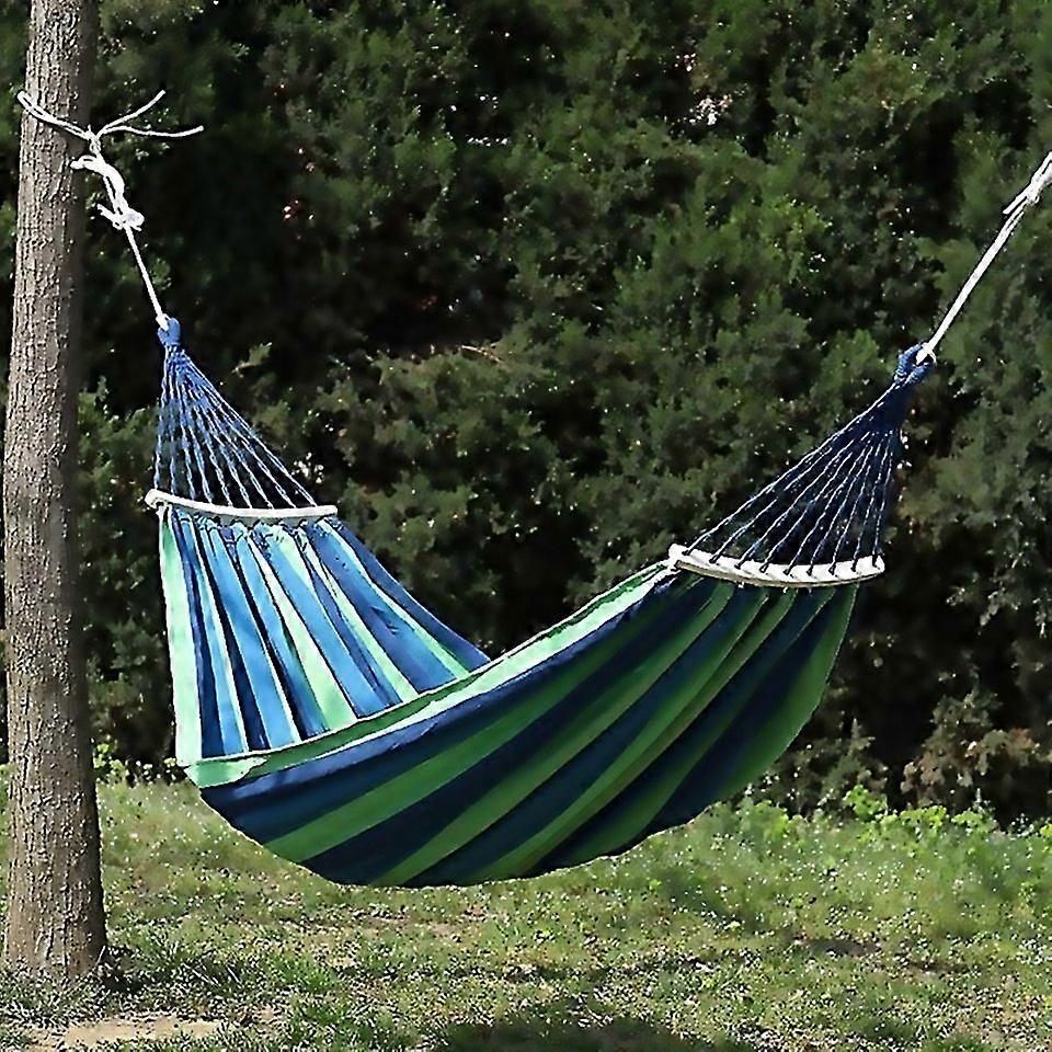 For Thick Canvas Hammock Field Rollover Prevention Outdoor Hammock Swing 260x100 With Stick Stripes
